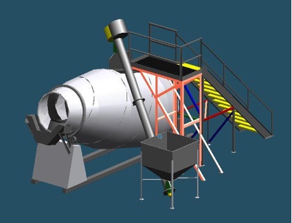 engineer drawing of a stainless steel food-grade mixer